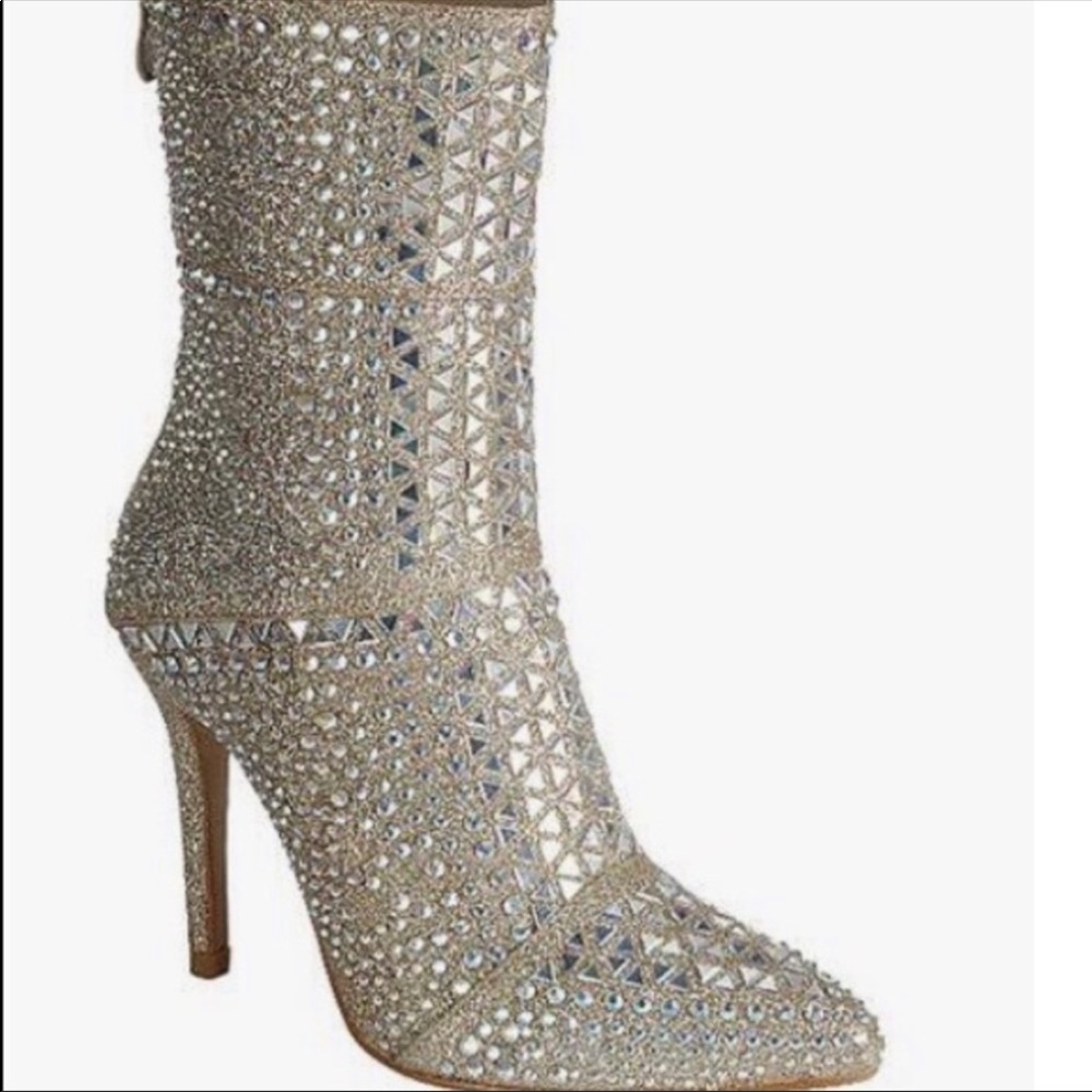Sparkling Silver Ankle Booties